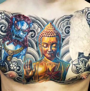 Buddha Farb-Tattoo