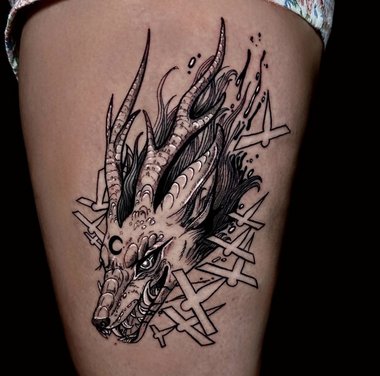 Drachenkopf Tattoo