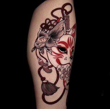 Fisch Fuchsmaske Tattoo