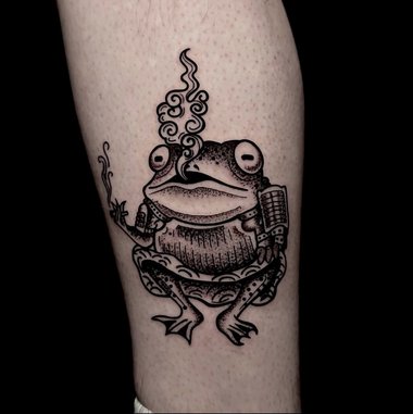 rauchender Frosch Tattoo