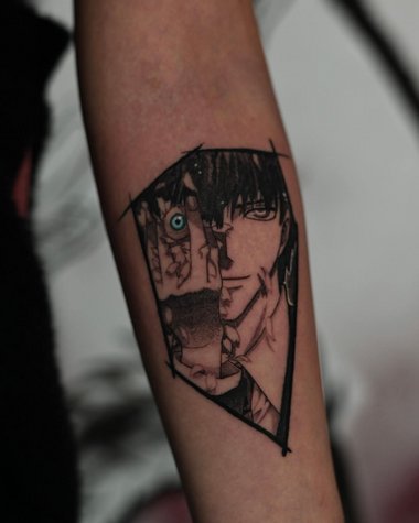 anime tattoo, clamp x series, Clamp x manga tattoo, abstract anime tattoo