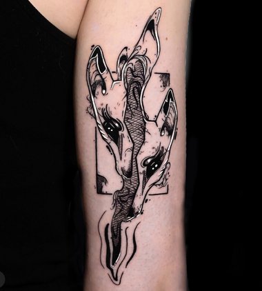 abstrakte Fuchsillustration Tattoo